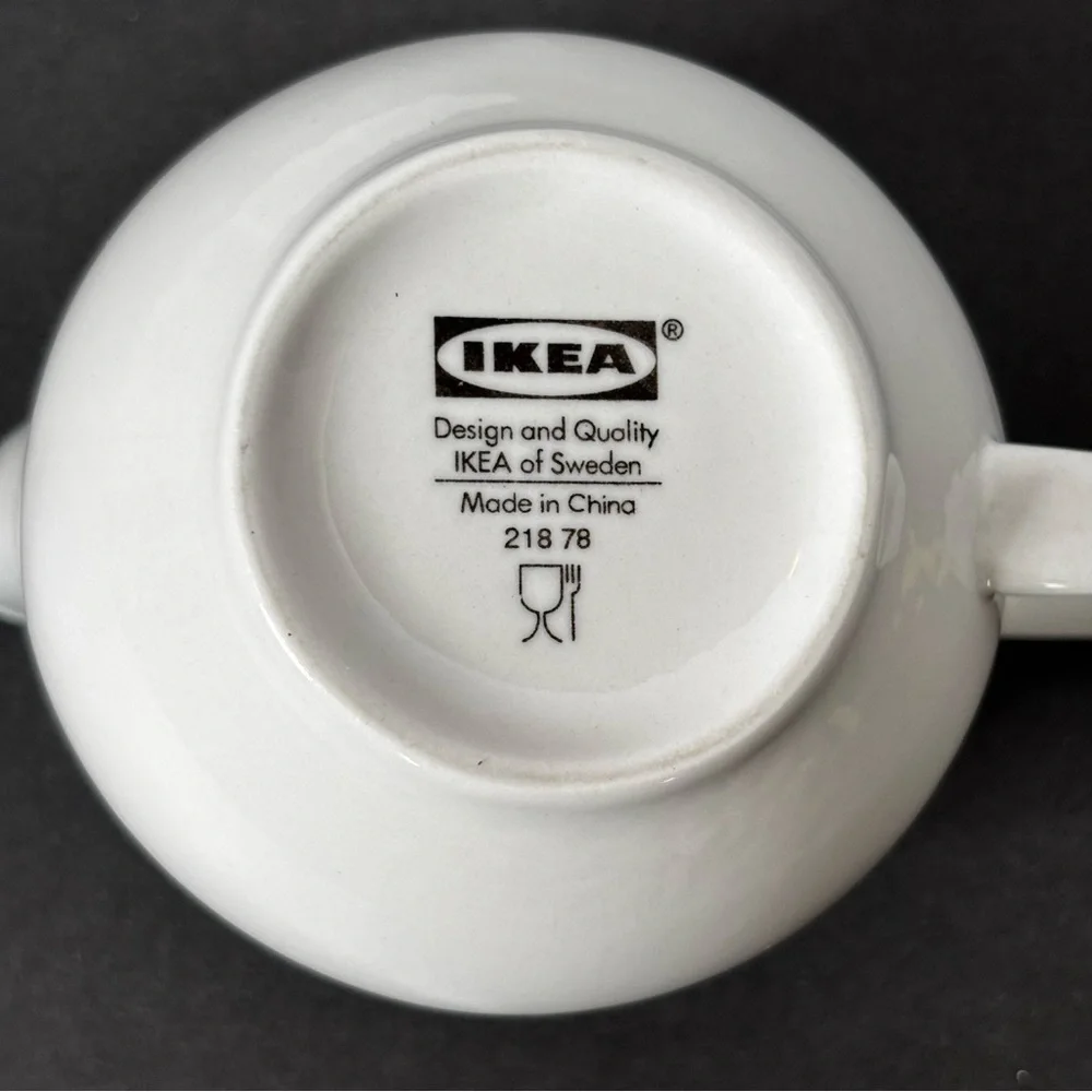 White Ceramic Creamer/Syrup Little Pitcher from IKEA OF SWEDEN LikeNew Farmhouse